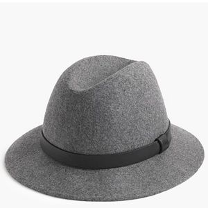 J Crew Classic felt hat with leather band